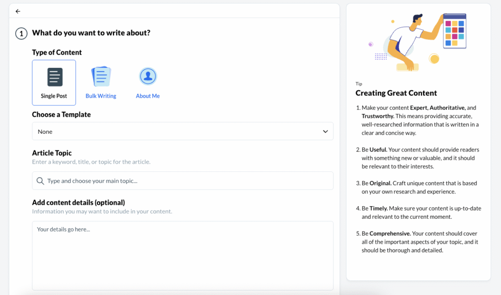 Image of the Wealthy Affiliate AI Content Writer