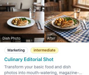 Culinary Editorial Shot Workshop inside Kre8or AI