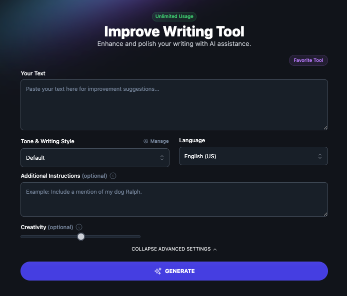 Improve writing tool
